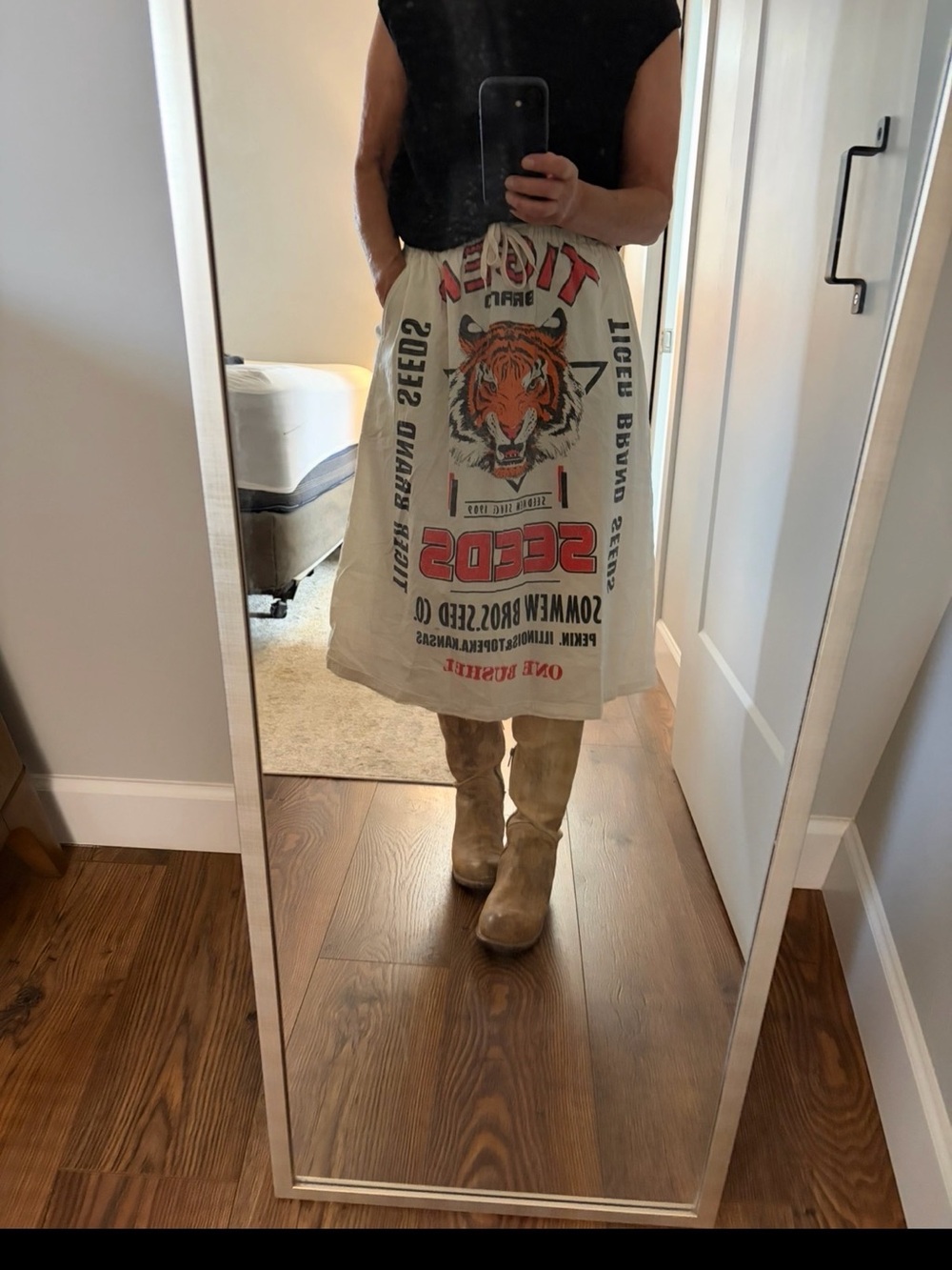 Unique Skirt made from seed bag